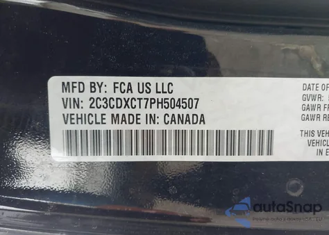 2023 Dodge Charger R/T z USA, uszkodzony, nr VIN 2C3CDXCT7PH504507